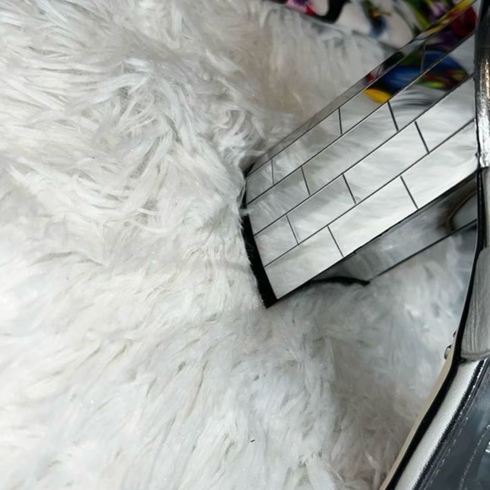 DOLCE & GABBANA Mirrored Heel fancy Wedding heeled sandal silver Shoe - Picture 3 of 7